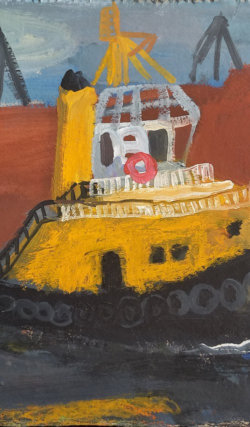 Tugboat with cranes by Irina Seller