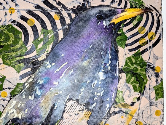 Mixed media starling