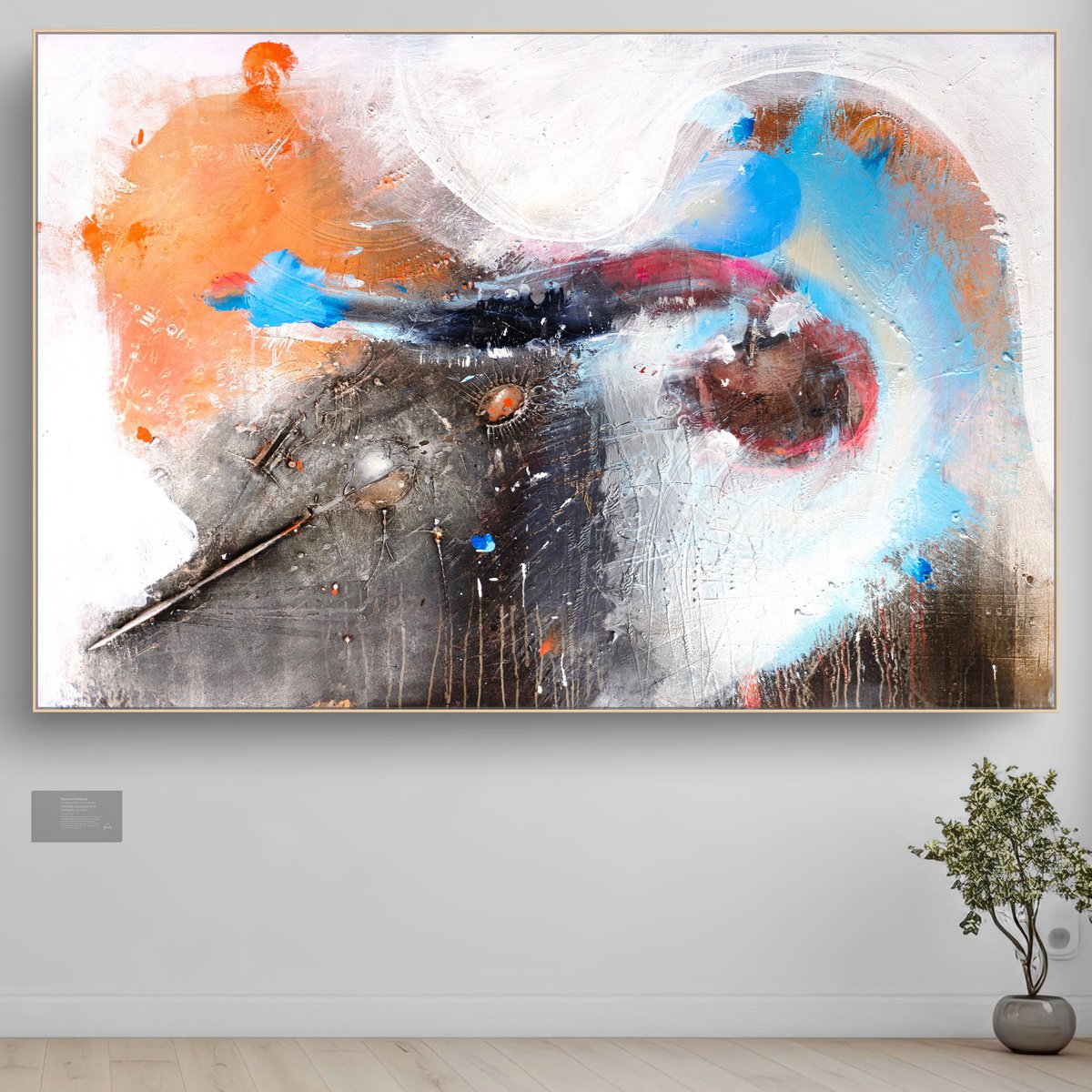 Organic Abstract Acrylic Painting By Adriano Ribeiro, 47 X 31, Summer Birthstone, Original Artwork