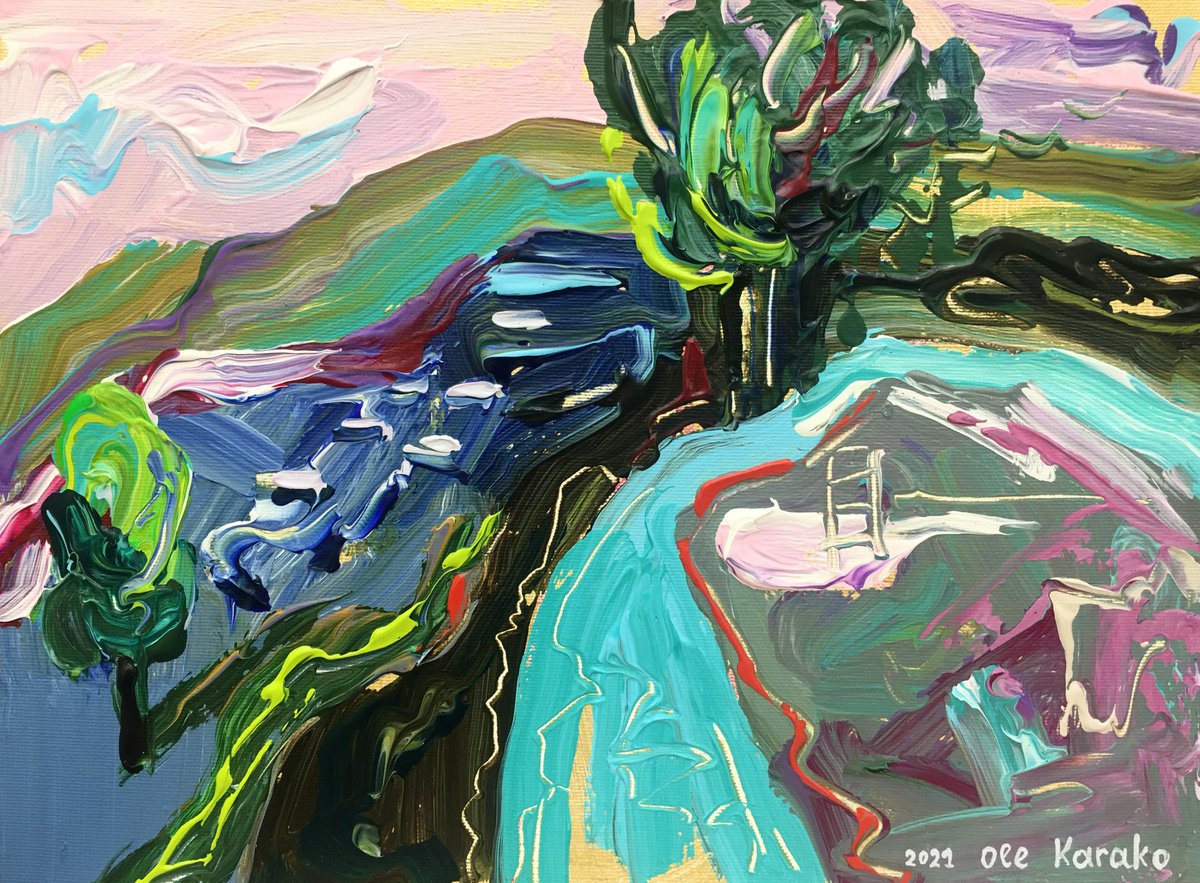 Landscape #4 30x40cm by Ole Karako