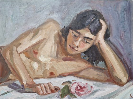 Oil portrait painting "Dreamer"