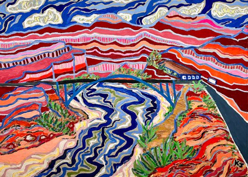 Crimson Elegance - San Juan River Panorama by Katie Jurkiewicz