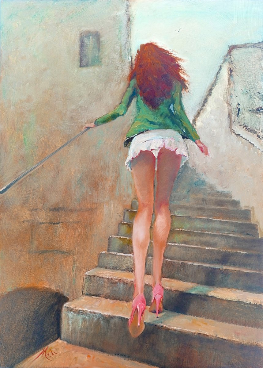 Expressive Portrait Oil Painting By Isabel Mahe, 19 X 27, Panchira, Original Artwork