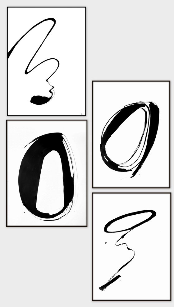 Abstract artwork. Set of 4.