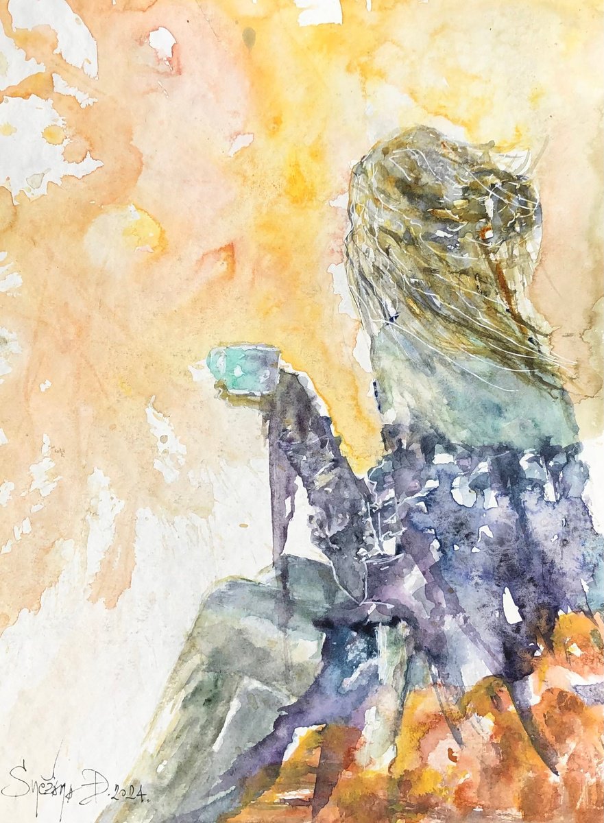 Impressionistic Portrait Watercolour By Snezana Djordjevic, 9 X 12", Turner