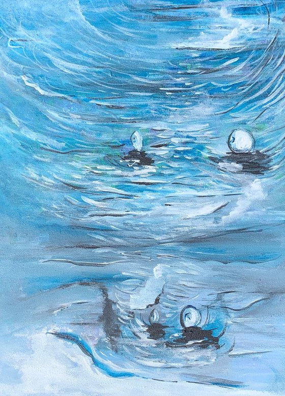 Ocean Abstract Painting Home Decor, Seascape Wall Decor, Acrylic on Canvas, Home Decor, Beautiful Artwork, Original Paintings, Kumi Muttu, Artfinder Gift Ideas