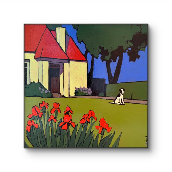 Garden Still Life with Red Watering Can