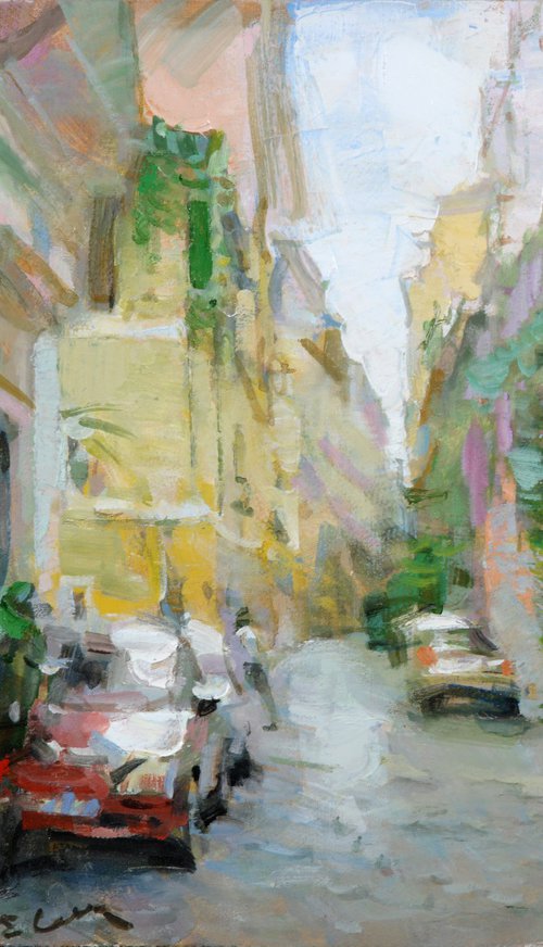 Oil Painting "Quiet street"  ready to hang by Eugene Segal