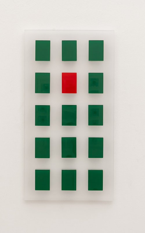 Geometrical Red In Green by George Tilelis