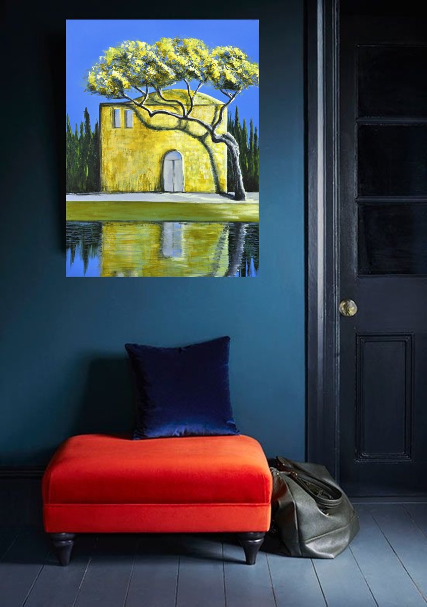 Impressionistic Landscape Acrylic Painting By Danijela Dan, 24 X 31, The Simmetry Of Greece I, Original Artwork