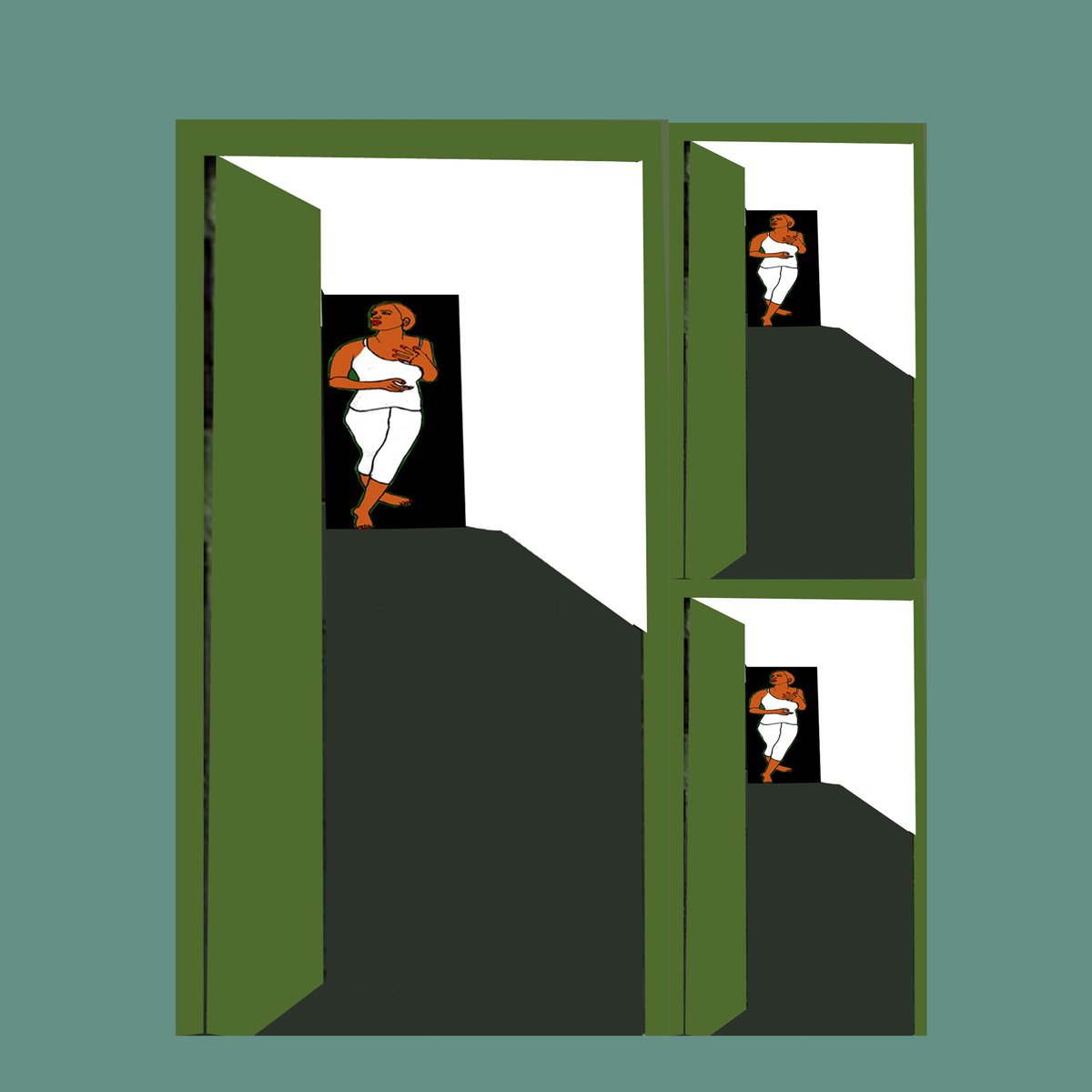 Urban And Pop Portrait Print By Artworks By Rina Mualem, 10 X 10, Labyrinth, Original Artwork