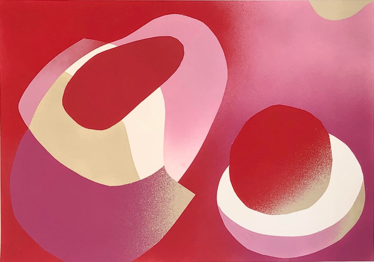 Organic Abstract Painting By Szilvia Sztankovits, 30 X 20", Love, Original Artwork