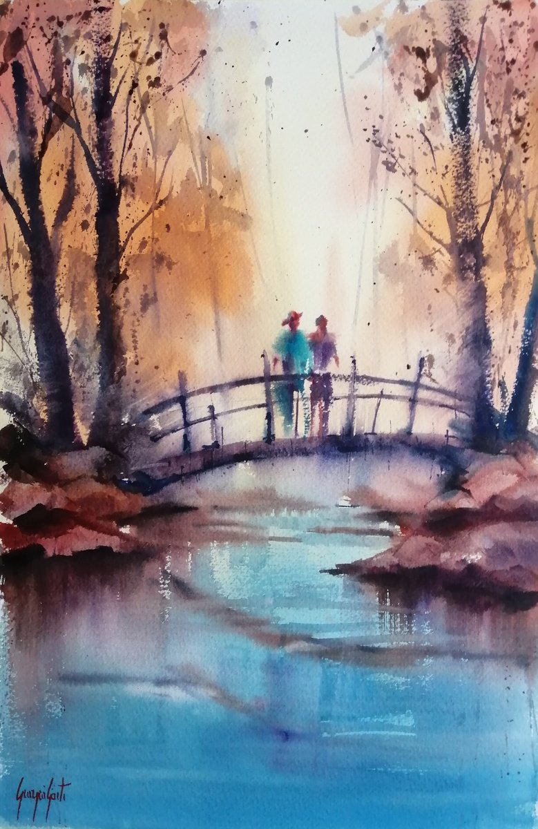 Impressionistic Watercolour , Countryside Landscape 27 By Giorgio Gosti, 14 X 21, Artwork For Sale On Artfinder