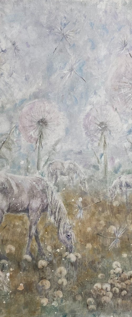 White Horses and Dandelions by Selene Caspian