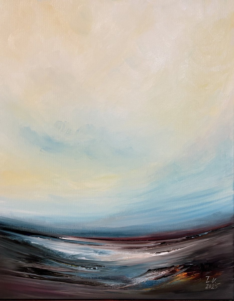 Impressionistic Landscape Acrylic Painting By Timea Valsami, 16 X 20", A Dream Of Forever, Original Artwork