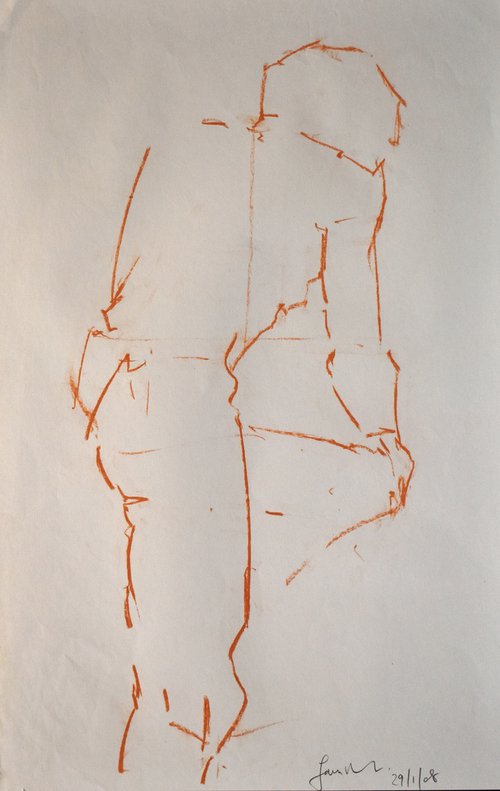 Study of a male Nude - Life Drawing No 619 by Ian McKay