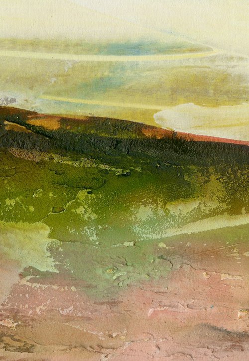 Dream Land 54 - Small Textural Landscape painting by Kathy Morton Stanion by Kathy Morton Stanion