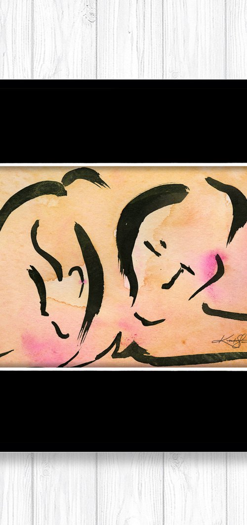 The Lovers 7 - Brushstroke Painting by Kathy Morton Stanion by Kathy Morton Stanion