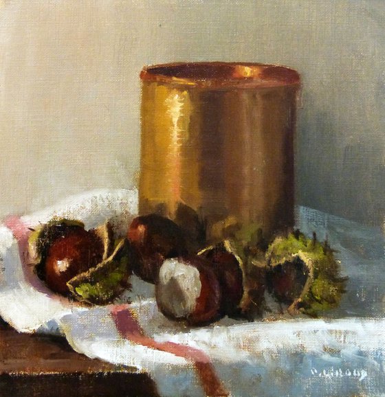 Chestnuts Brown and Copper Pot