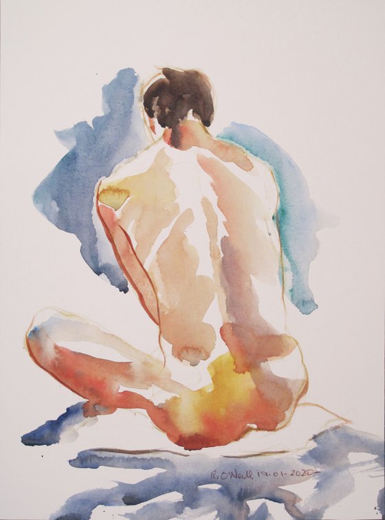 Seated male nude