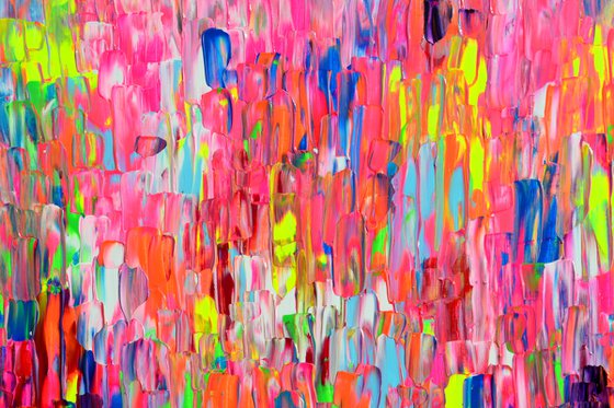 55x31.5'' Large Ready to Hang Colourful Modern Abstract Painting - XXXL Happy Gypsy Dance 7