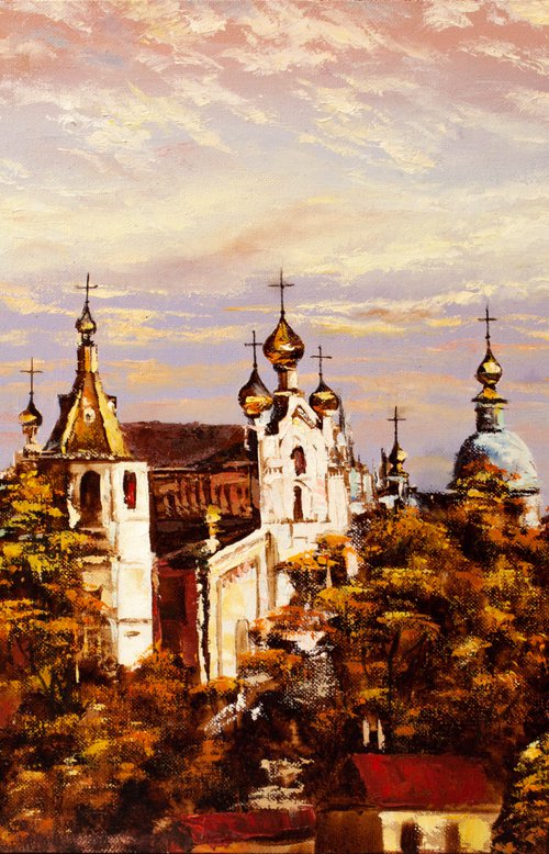 Autumn monastery by Aleksandr Neliubin