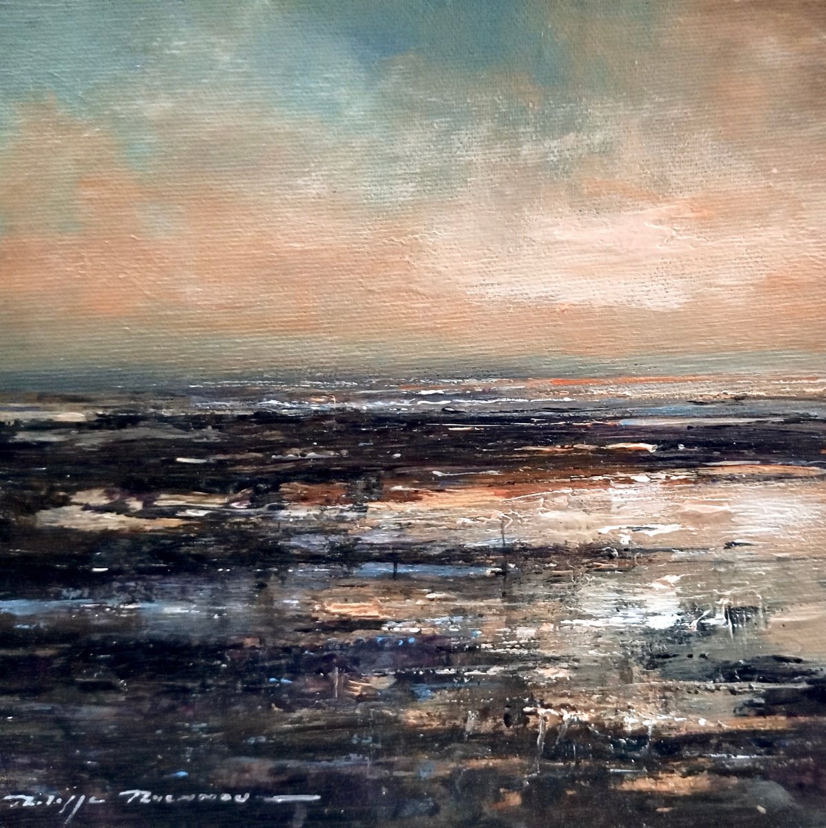 Impressionistic Painting , Rivage N° 2553 By Philippe Perennou, 8 X 8, Artwork For Sale On Artfinder