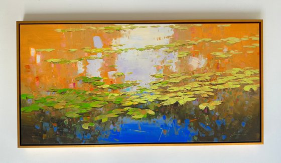 Waterlilies, Original Oil painting, Handmade artwork, One of a kind