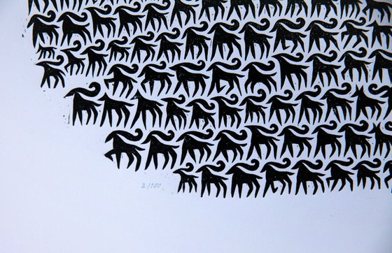 Big Migration Linocut Print