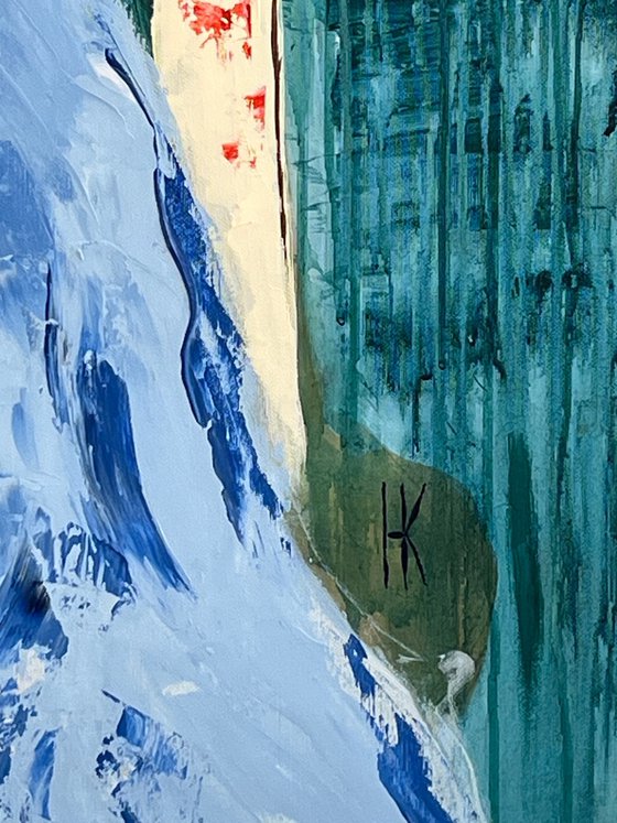 Woman with Cat Painting