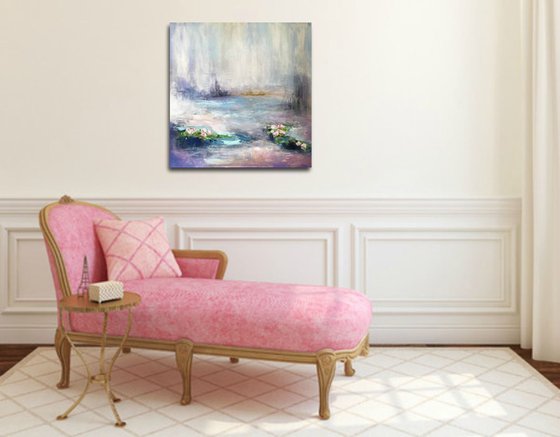 Impressionistic water lilies
