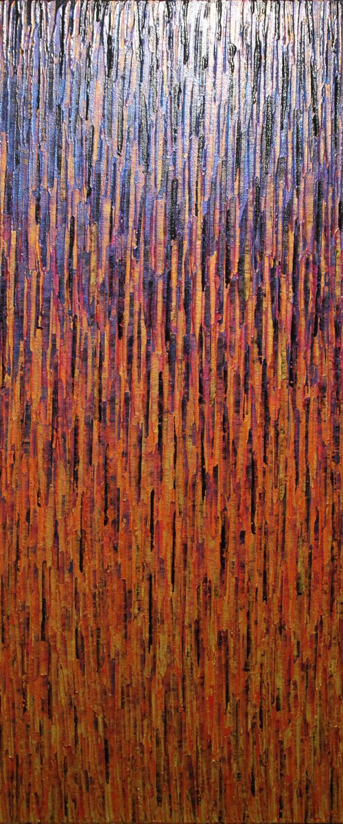 Iridescent gray orange red gold matrix by Jonathan Pradillon