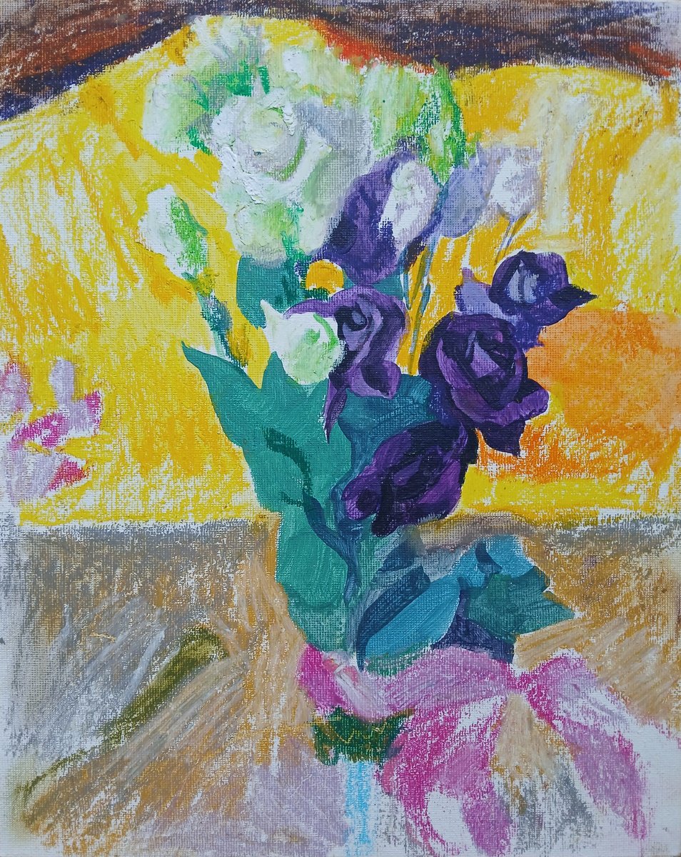 Impressionistic Still Life Painting By Vasyl Koval, 9 X 12", Holiday, Original Artwork