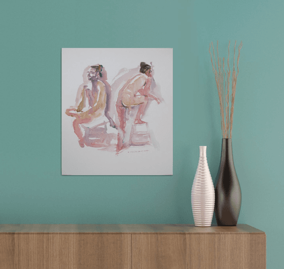 Standing/seated male nude