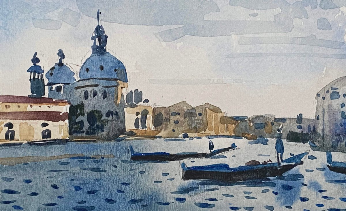 Impressionistic Cityscapes Watercolour By Paul Cheng, 7 X 4", Watercolor Cityscape 002, Original Artwork