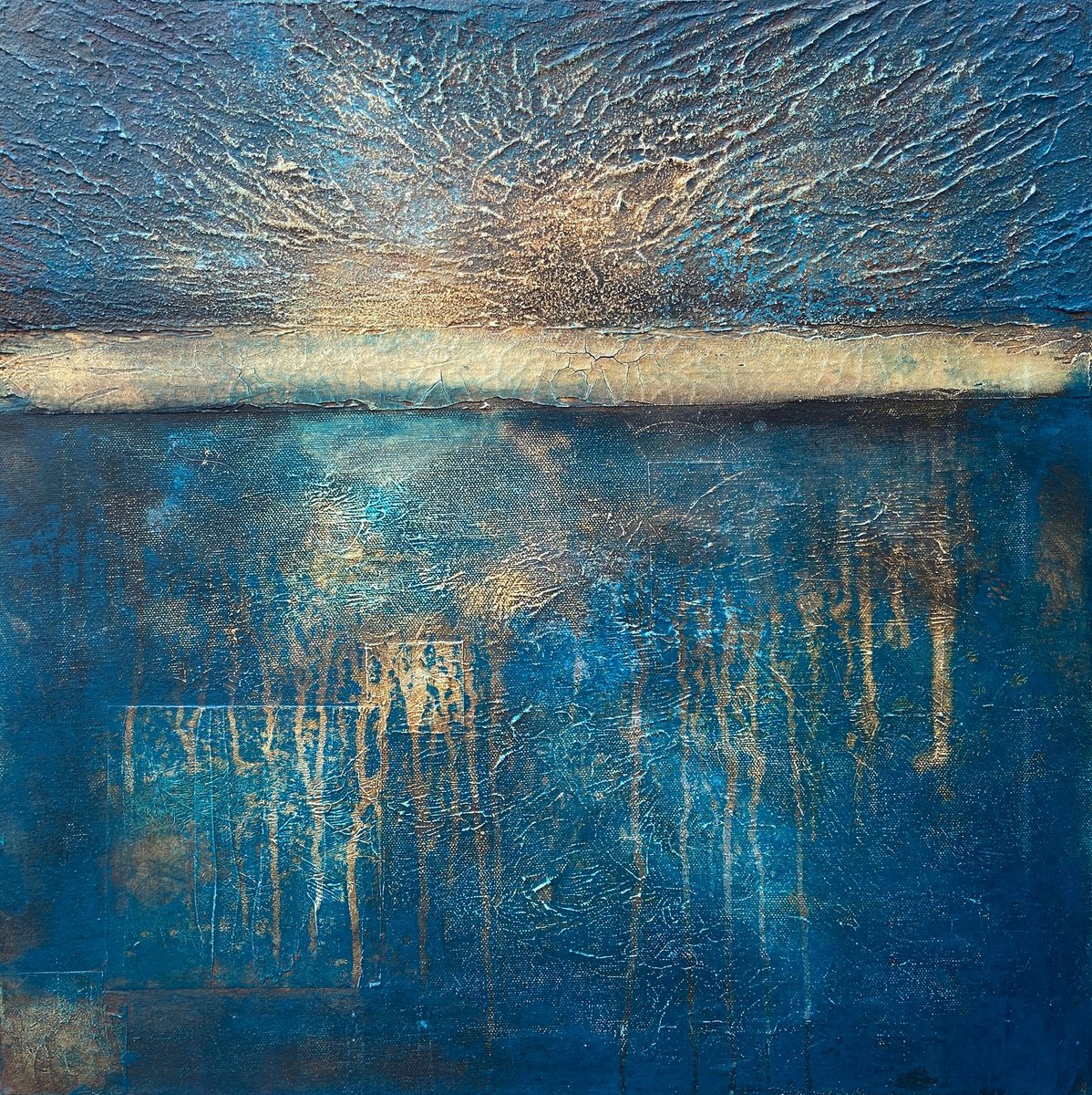 Picture of Textured mixed media painting on canvas Mixed-media painting by Heather ...