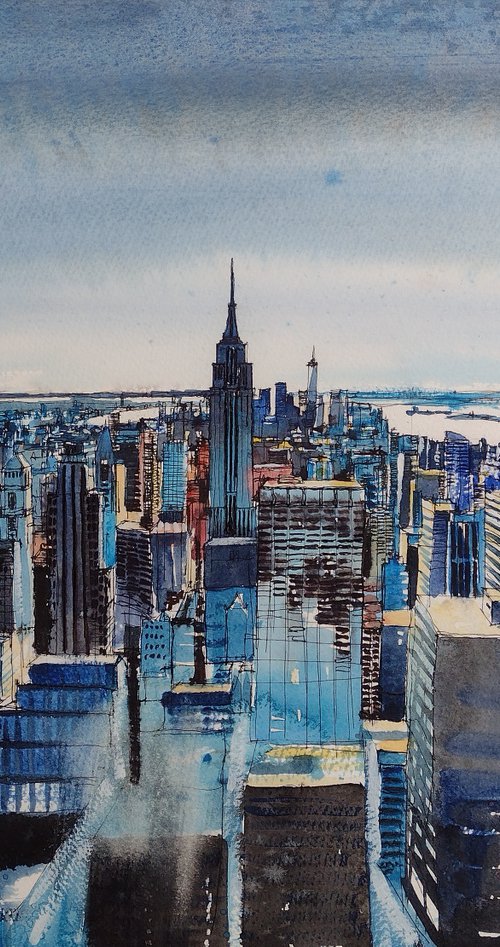 Manhattan skyline, New York by Roberto Ponte