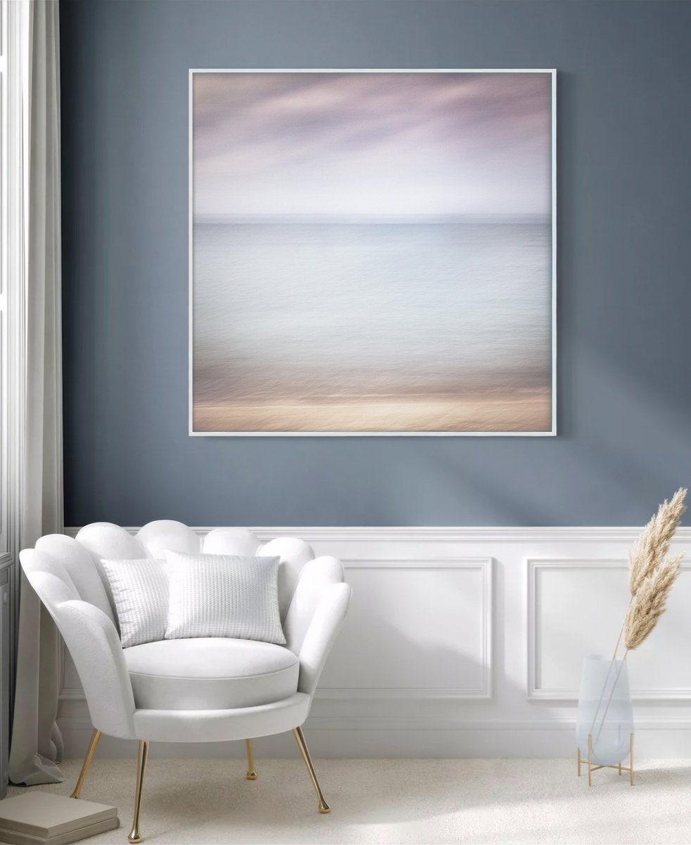 Impressionistic Landscape Photograph By Karim Carella, 35 X 35", The Gulf In Shades (Studio 3), Original Artwork