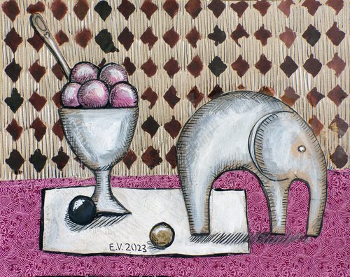 Still life with an elephant by Elizabeth Vlasova