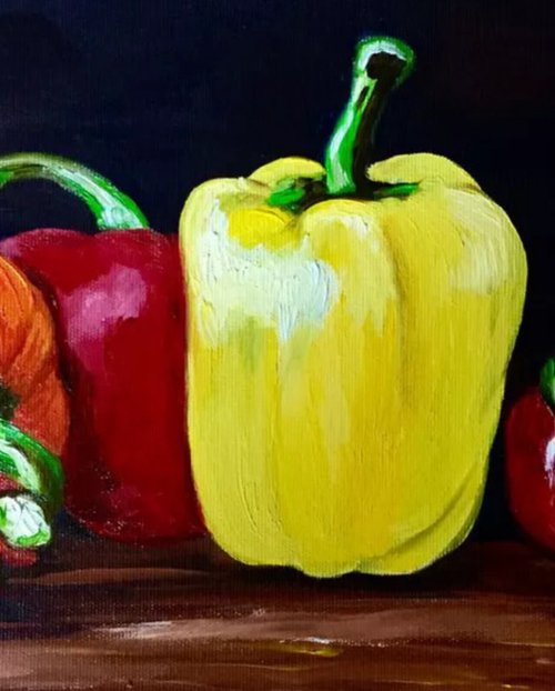 Peppers.Still life. by Olga Koval