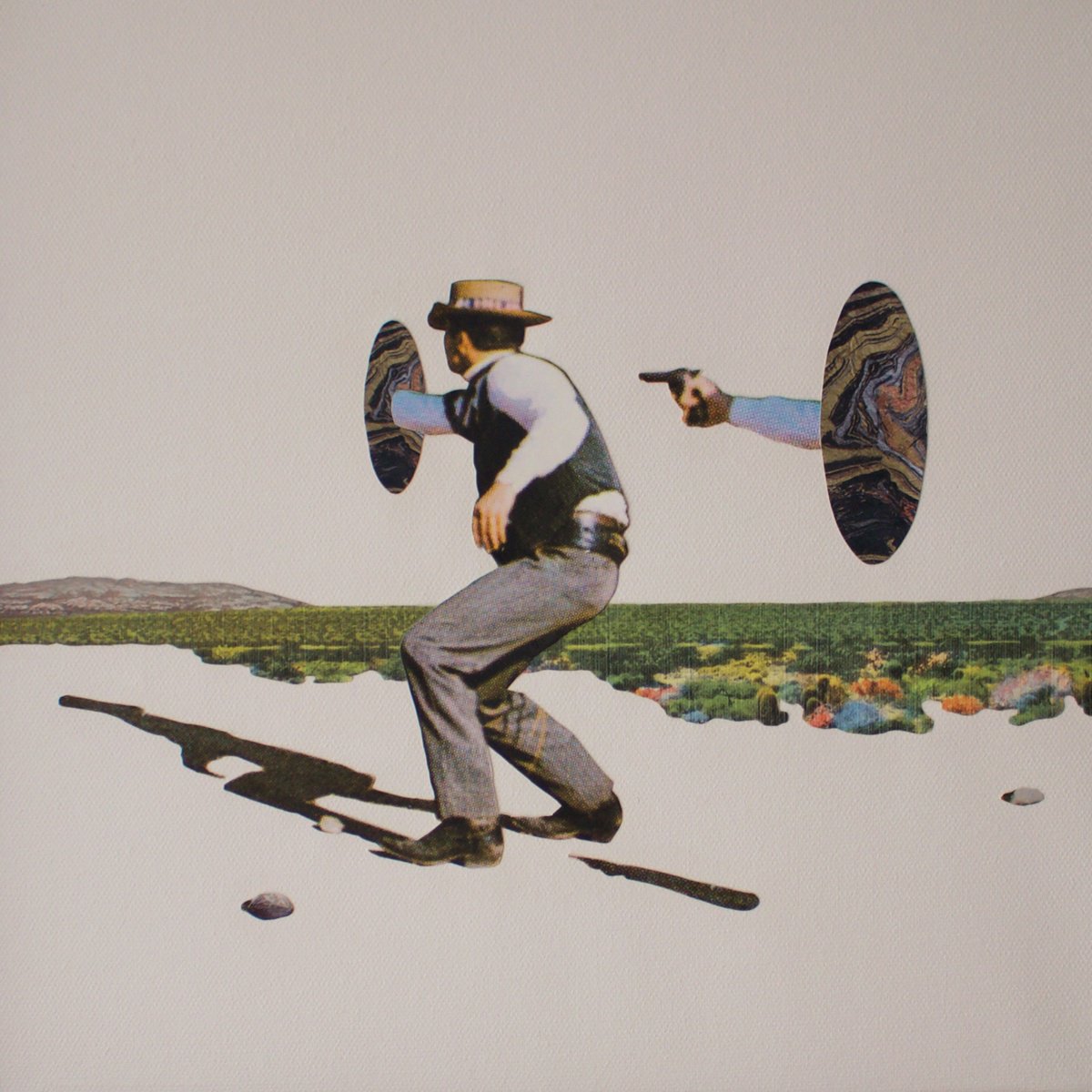 Portrait Collage By Angus Vine, 13 X 13, Backfire, Original Artwork