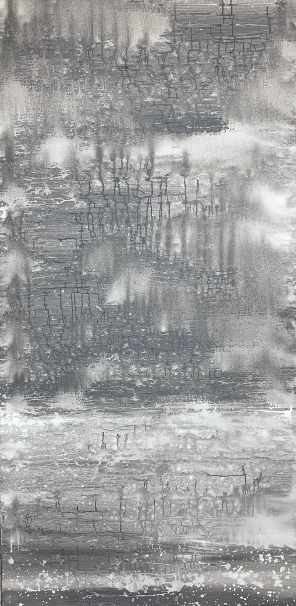 Organic Abstract Acrylic Painting By Andrew Lennon, 36 X 72, Siberian Silk A, Original Artwork