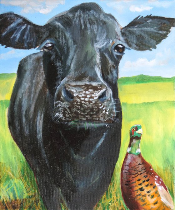 Cow and a Pheasant