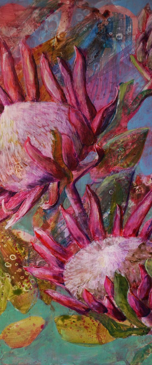 Protea Symphony I. by Dora Stork