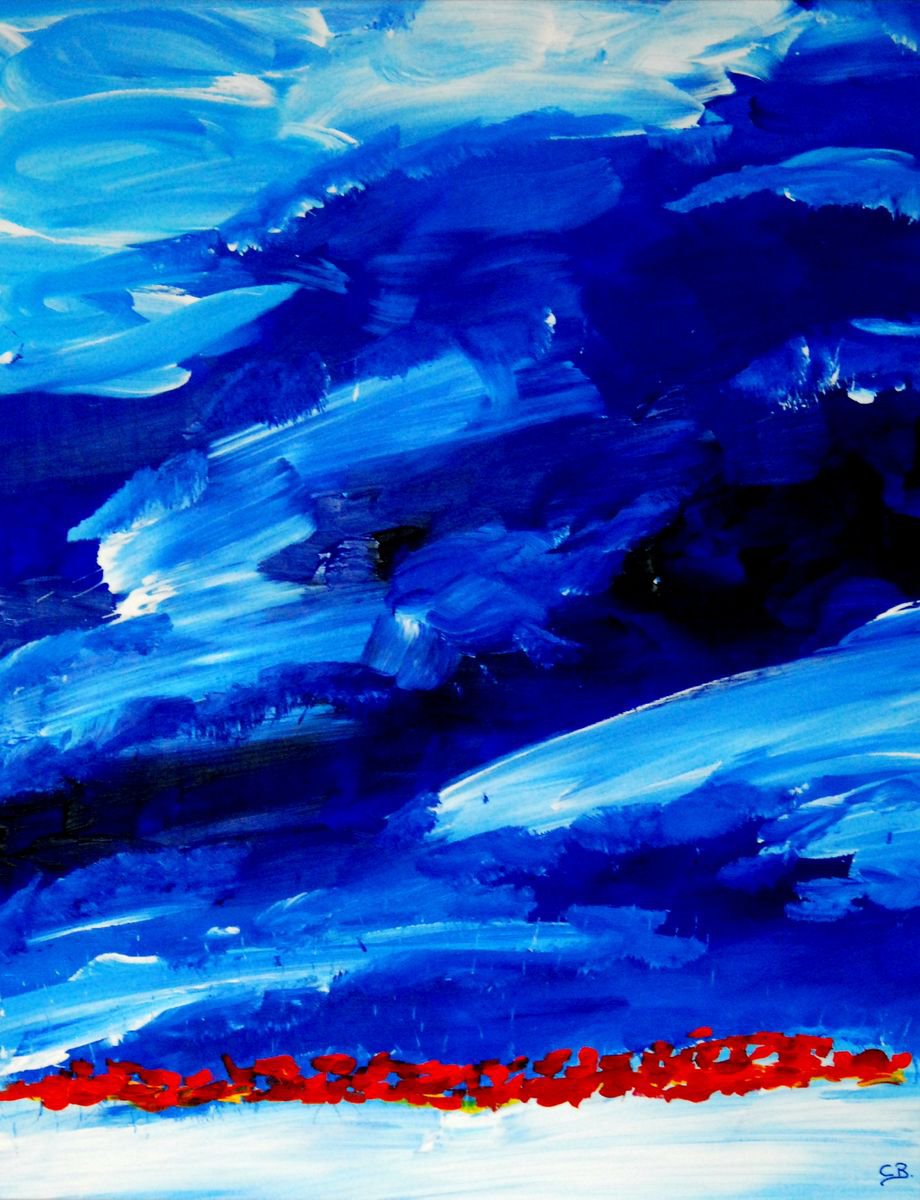 Abstract Landscape Acrylic Painting By Cb., 28 X 36, Yes You Can (Framed Artwork), Original Artwork