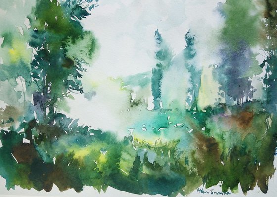 Watercolor landscape by Artem Grunyka