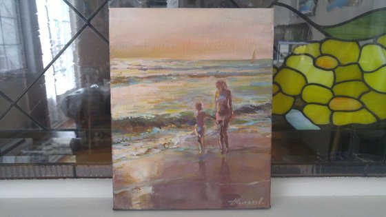 On the surf line (8x10'') ("Childhood" series)