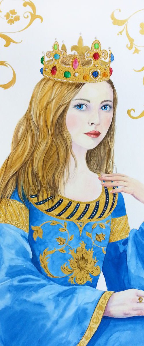 Too Young to be Queen - Mediev by Olga Beliaeva Watercolour