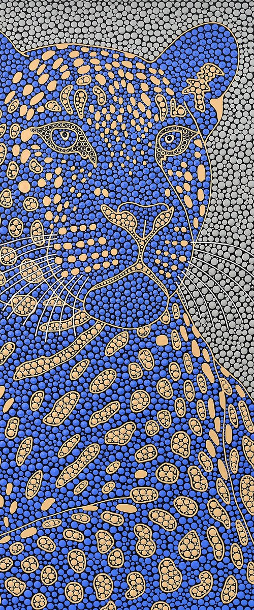 Golden Blue Leopard by Oxana Lazari