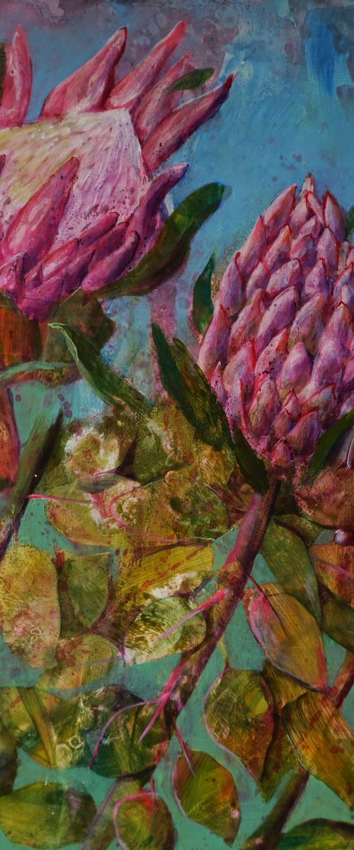 Protea Symphony III. by Dora Stork